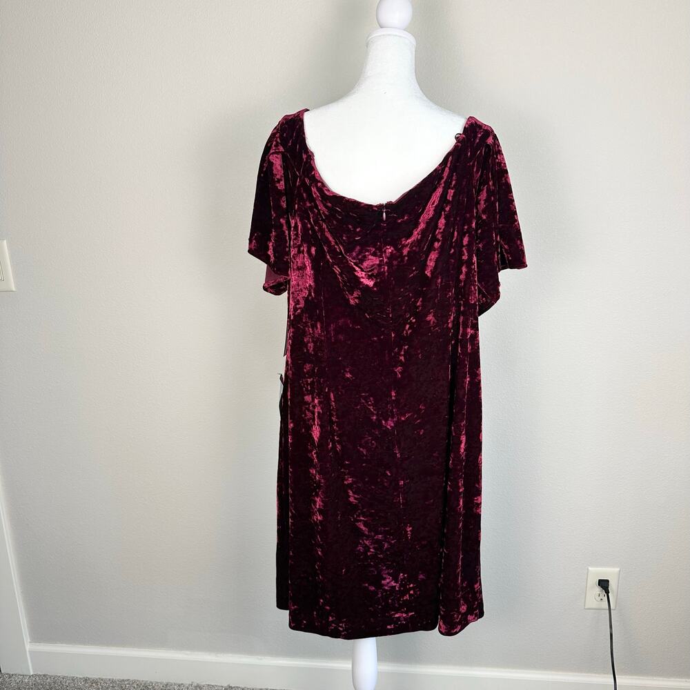 Eliza J Women's Plus Off-Shoulder Crushed Velvet Sheath Cocktail Dress 20W - Picture 2 of 6